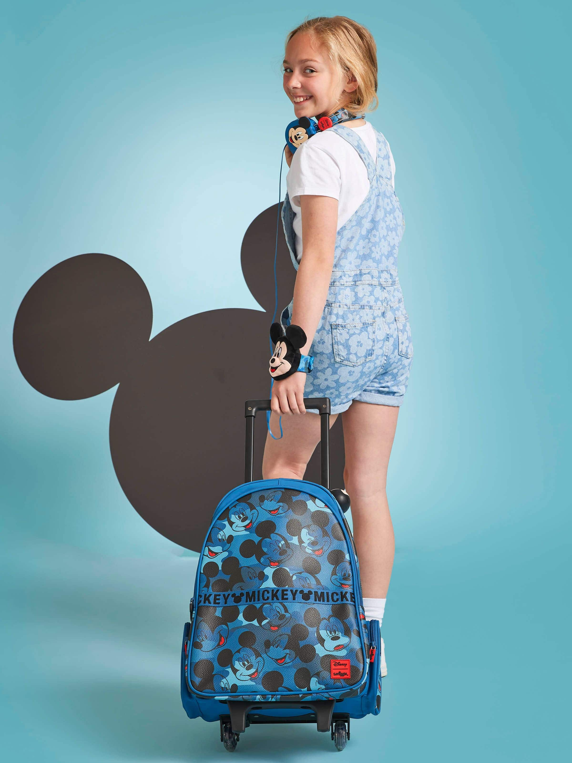 Mickey mouse rolling backpack best sale