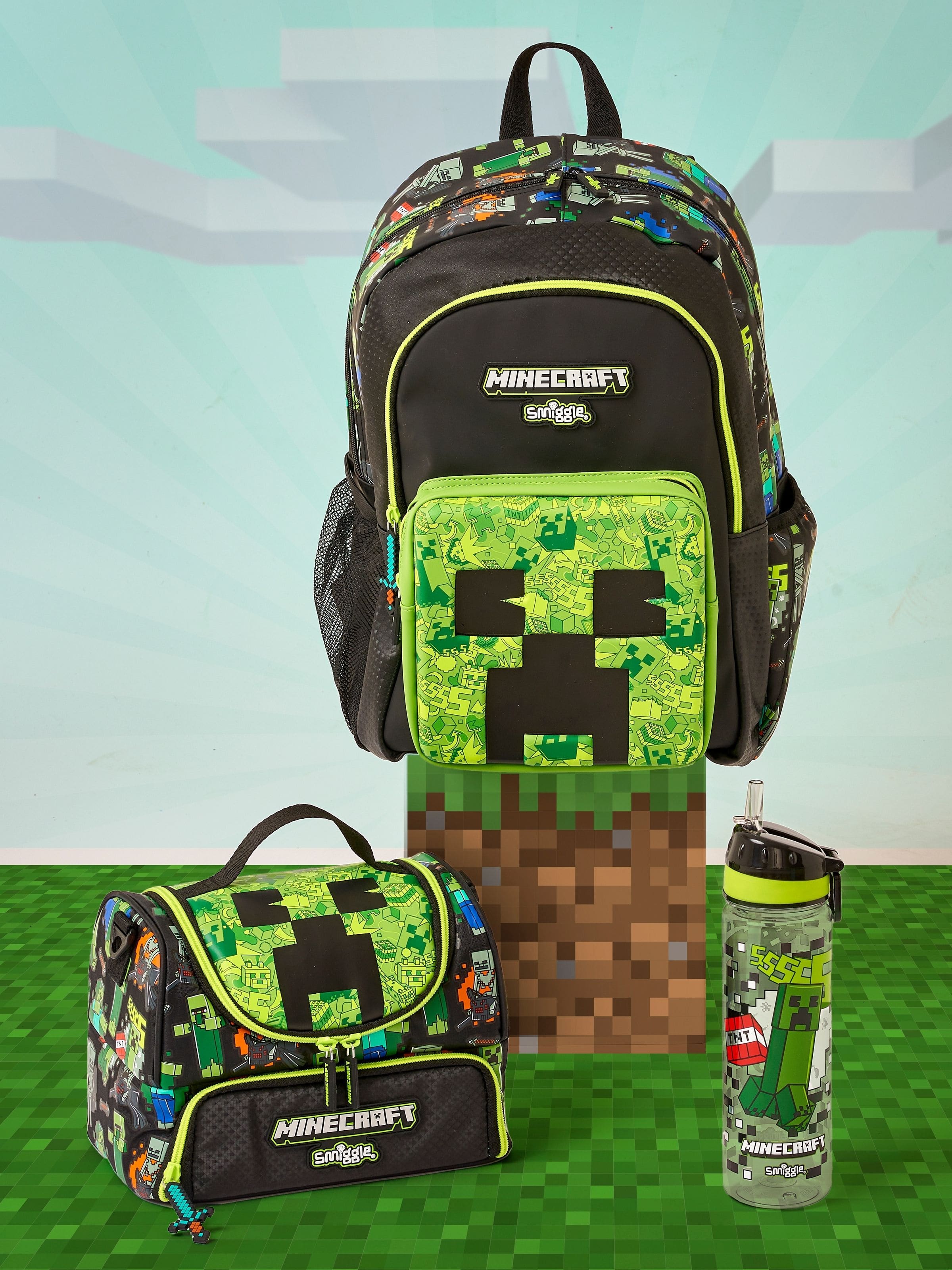 Minecraft Double Pocket Lunchbox With Strap Smiggle Online