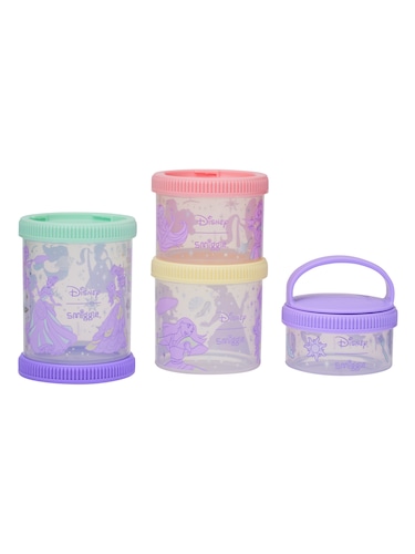 Disney Princess Snack & Stack Containers X4                                                                                     